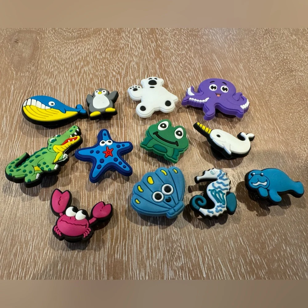 Sea creatures Crocs charms, set of 12, new